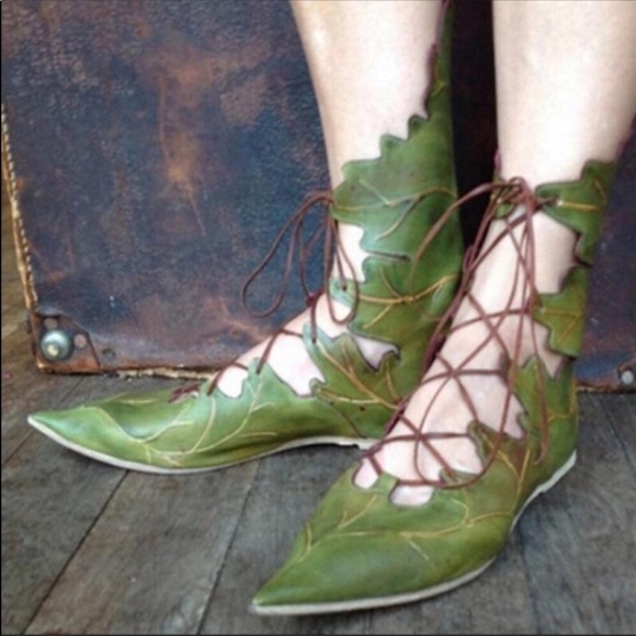 Green Elven Leaf Boots - Picture 8 of 8